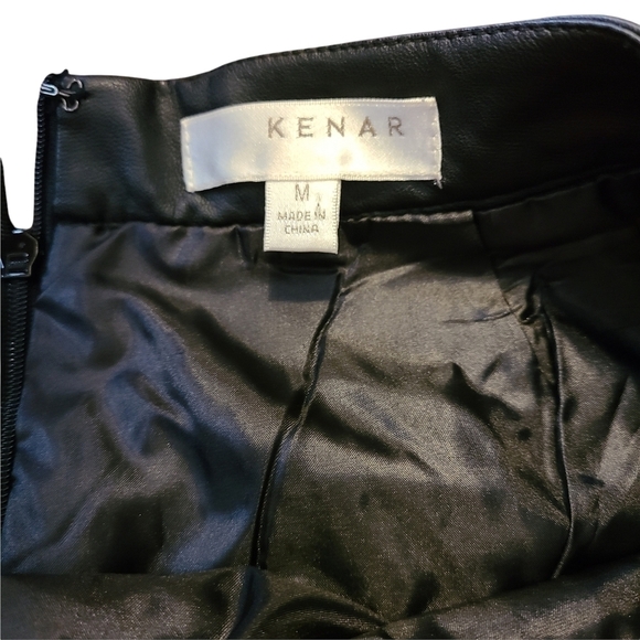 Kenar black lace floral pleather  pencil skirt - Picture 7 of 9